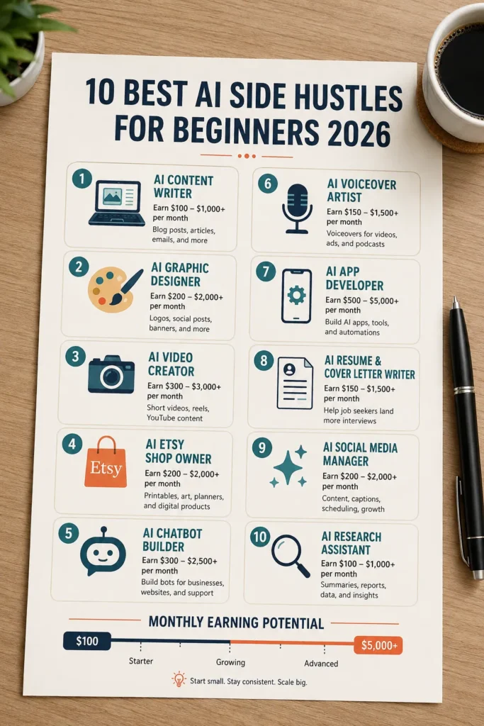 AI side hustles for beginners