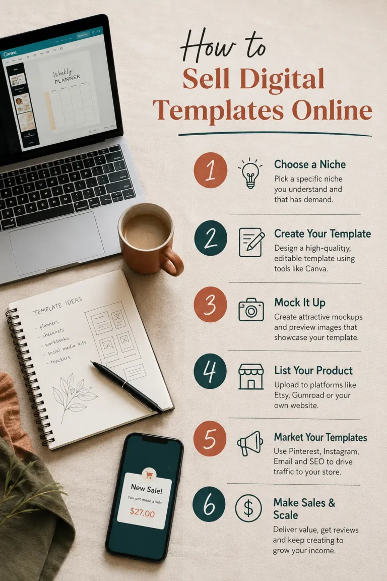 sell digital templates online